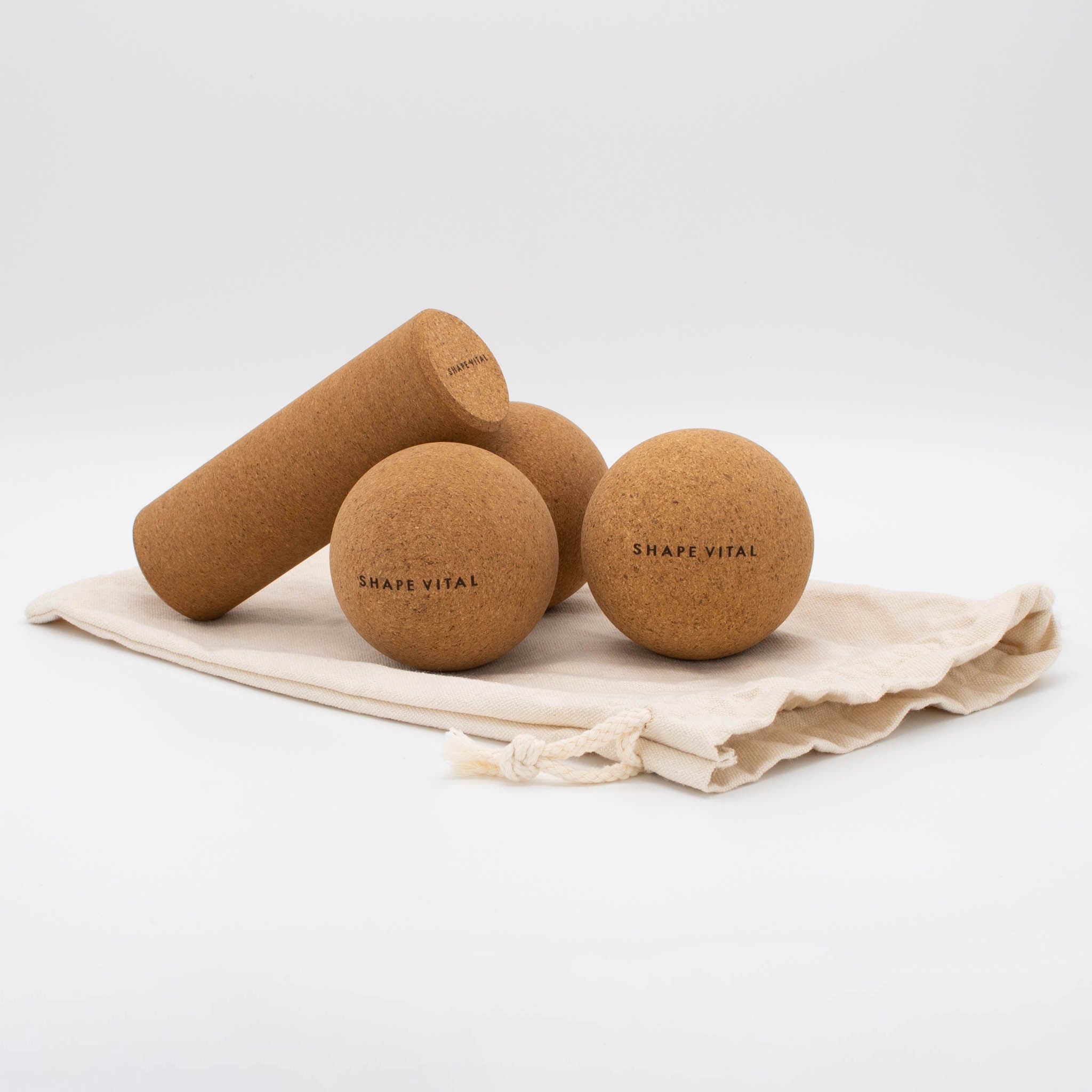 Ensemble de massage en liège naturel