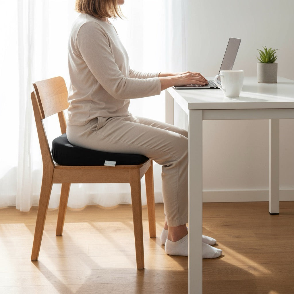 Coussin d'assise ergonomique en forme de cale